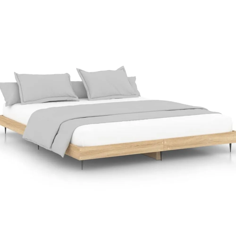 vidaXL Estructura de cama sin colchón 200x200 cm Roble Sonoma Sale