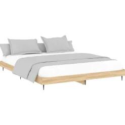 vidaXL Estructura de cama sin colchón 200x200 cm Roble Sonoma Sale