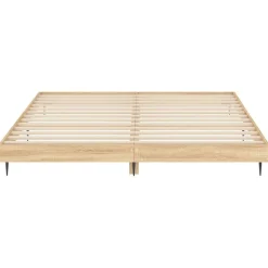 vidaXL Estructura de cama sin colchón 200x200 cm Roble Sonoma Sale