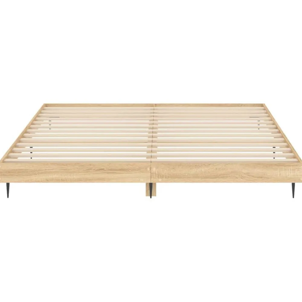vidaXL Estructura de cama sin colchón 200x200 cm Roble Sonoma Sale