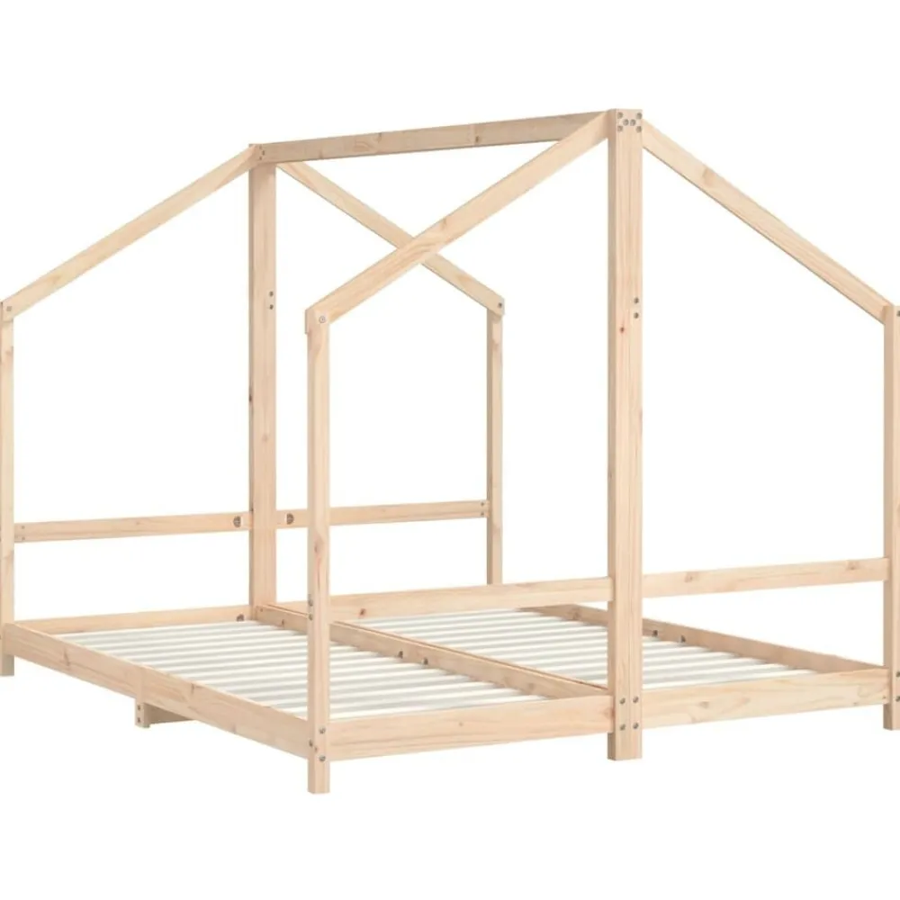vidaXL Estructura de cama infantil madera maciza de pino 2x(80x200) cm Natural Hot