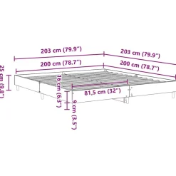vidaXL Estructura de cama sin colchón 200x200 cm Roble Sonoma Best