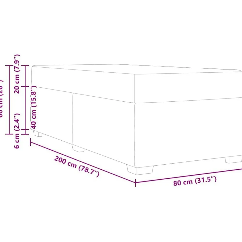 vidaXL Camas Y Accesorios-Estructura de cama con colchón 80 x 200 cm tela