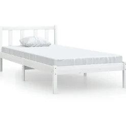 vidaXL Estructura de cama individual pequeña sin colchón madera Blanco Best