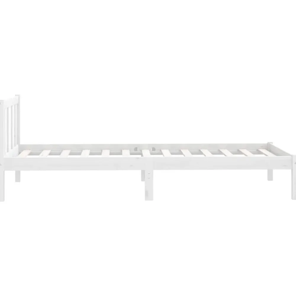 vidaXL Estructura de cama individual pequeña sin colchón madera Blanco Best