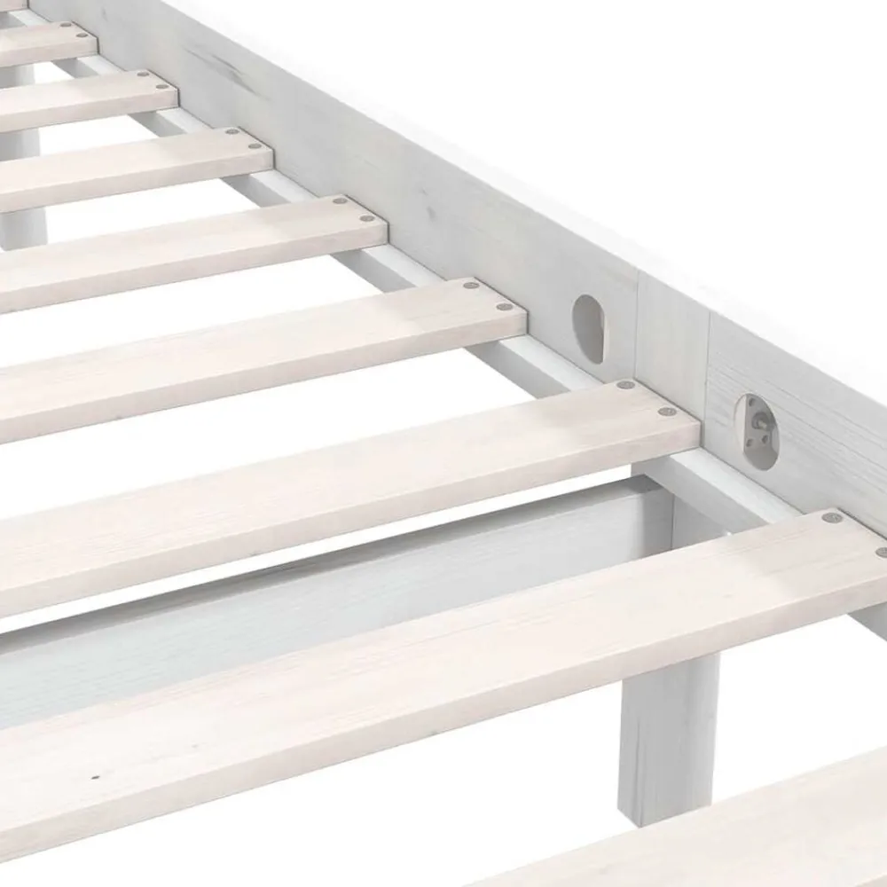 vidaXL Estructura de cama individual pequeña sin colchón madera Blanco Best