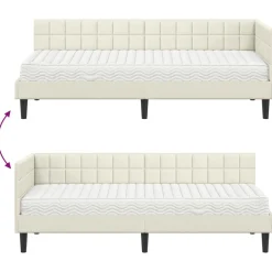 vidaXL Conjuntos De Muebles-Estructura de Cama Esquina con Colchón 2 pcs Terciopelo