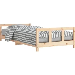 Niños vidaXL Mobiliario Para Bebés Y Niños Pequeños-Estructura de cama para niños madera maciza de pino 90x200 cm
