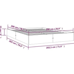 vidaXL Estructura de cama sin colchón madera maciza 200x200 cm Natural