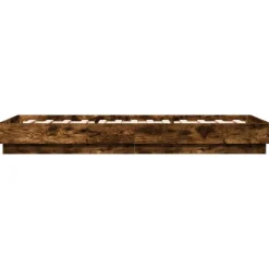 vidaXL Estructura de cama sin colchón madera 100x200 cm Roble ahumado New