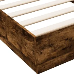 vidaXL Estructura de cama sin colchón madera 100x200 cm Roble ahumado New