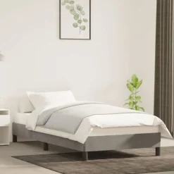vidaXL Estructura de cama sin colchón terciopelo 80x200 cm Gris claro Online