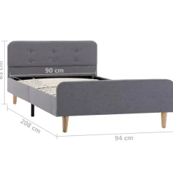 vidaXL Camas Y Accesorios-Estructura de cama sin colchón tela 90x200 cm