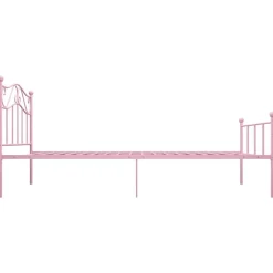 vidaXL Estructura de cama sin colchón metal 90x200 cm Rosa Clearance