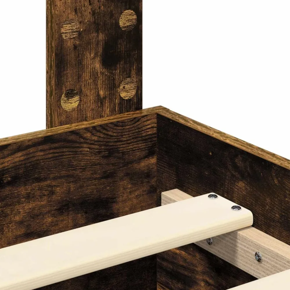 vidaXL Camas Y Accesorios-Estructura de cama con cajón con cabecera Madera contrachapada