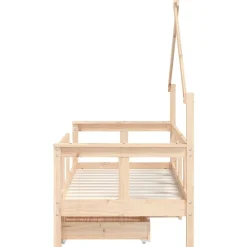 vidaXL Estructura de cama para niños con cajones madera pino 70x140 cm Natural Clearance