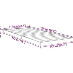 vidaXL Camas Y Accesorios-Estructura de Cama de Suelo Sonoma 75 x 190 cm