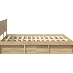 vidaXL Camas Y Accesorios-Estructura de cama Sonoma 200 x 200 cm Madera de pino macizo