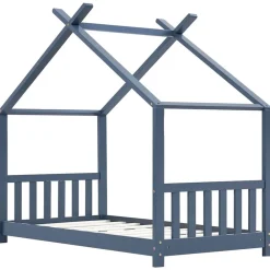 vidaXL Estructura de cama infantil madera maciza pino 70x140 cm Gris Outlet