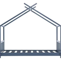 vidaXL Estructura de cama infantil madera maciza pino 70x140 cm Gris Outlet