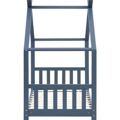 vidaXL Estructura de cama infantil madera maciza pino 70x140 cm Gris Outlet