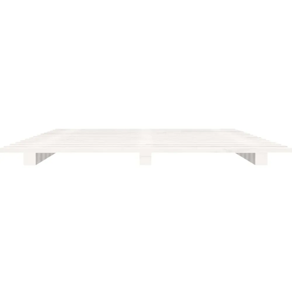 vidaXL Estructura de cama madera maciza de pino 90x200 cm Blanco