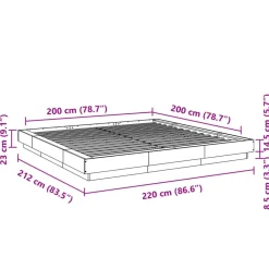 vidaXL Estructura de cama con luces LED madera 200x200 cm Roble Sonoma Clearance