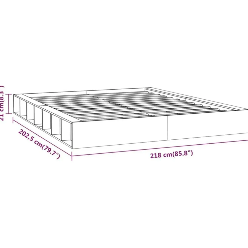 vidaXL Camas Y Accesorios-Estructura de cama de madera maciza 200x200 cm
