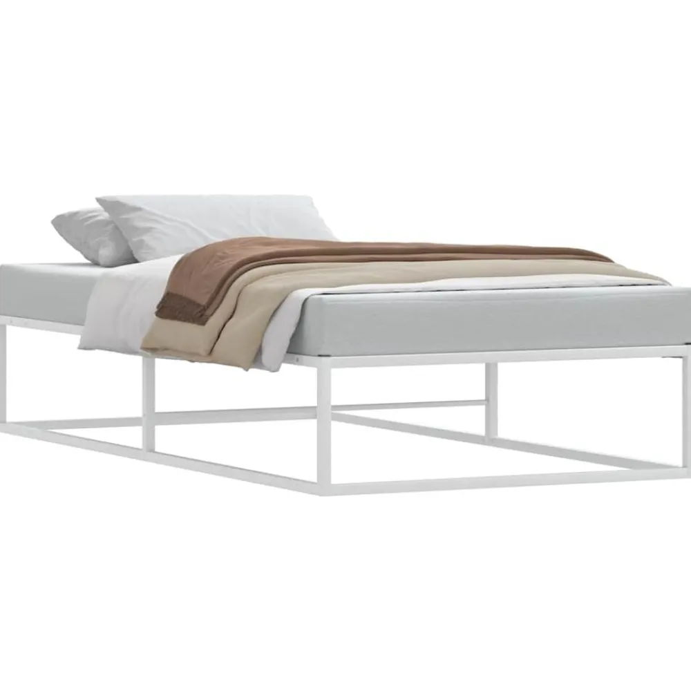 vidaXL Estructura de cama sin colchón de metal 90x200 cm Blanco