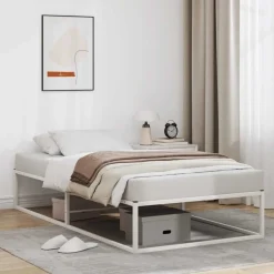 vidaXL Estructura de cama sin colchón de metal 90x200 cm Blanco