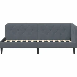 vidaXL Estructura de cama en esquina 80 x 200 cm Gris oscuro Best