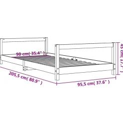 Niños vidaXL Mobiliario Para Bebés Y Niños Pequeños-Estructura de cama para niños madera de pino 90x200 cm