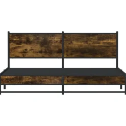 vidaXL Estructura de cama sin colchón metal 180x200 cm Roble ahumado Hot