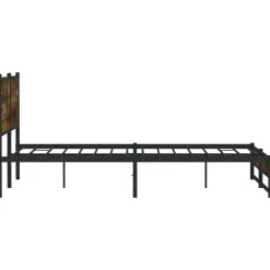 vidaXL Estructura de cama sin colchón metal 180x200 cm Roble ahumado Hot