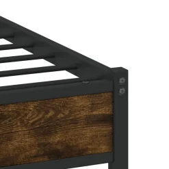 vidaXL Estructura de cama sin colchón metal 180x200 cm Roble ahumado Hot