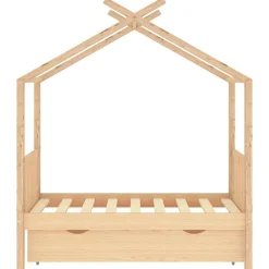vidaXL Estructura de cama infantil con cajón madera de pino 70x140 cm Marrón New
