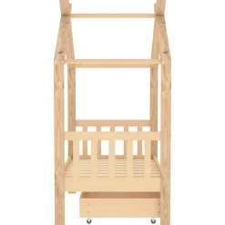vidaXL Estructura de cama infantil con cajón madera de pino 70x140 cm Marrón New