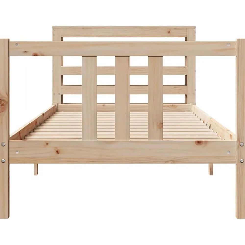 vidaXL Estructura de cama con cabecero madera maciza pino 75x190 cm Natural Hot