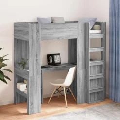 vidaXL Camas Y Accesorios-Estructura de litera con escritorio 75 x 190 cm