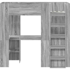 vidaXL Camas Y Accesorios-Estructura de litera con escritorio 75 x 190 cm