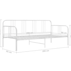 vidaXL Estructura de sofá cama sin colchón metal 90x200 cm Blanco Hot