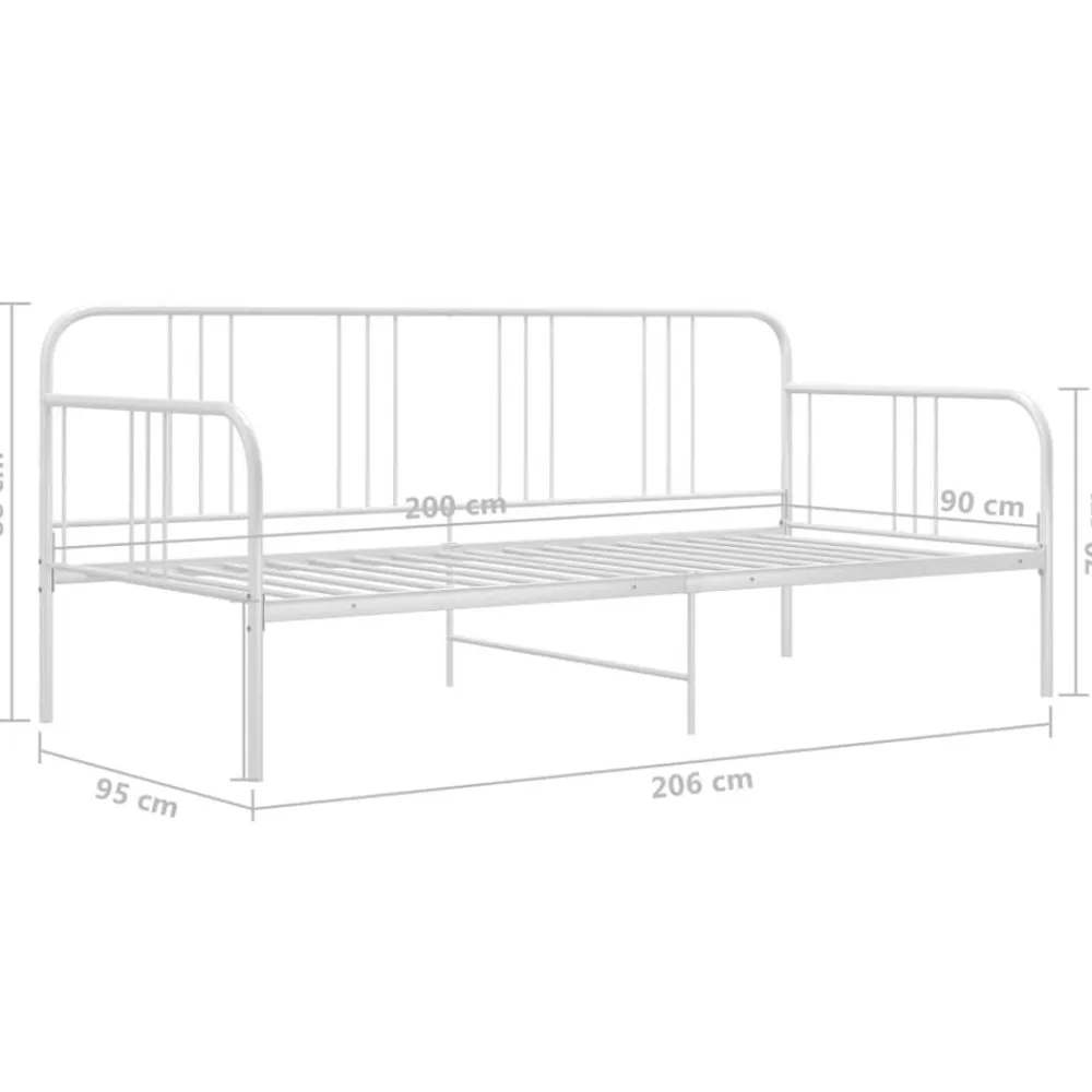 vidaXL Estructura de sofá cama sin colchón metal 90x200 cm Blanco Hot