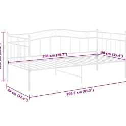 vidaXL Estructura de sofá cama sin colchón metal 90x200 cm Blanco