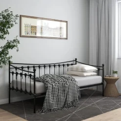 vidaXL Estructura de sofá cama sin colchón metal 90x200 cm Negro New