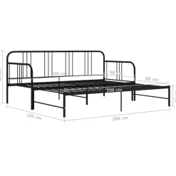 vidaXL Camas Y Accesorios-Estructura sofá cama extraíble sin colchón metal 90x200cm
