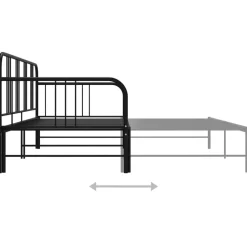 vidaXL Camas Y Accesorios-Estructura sofá cama extraíble sin colchón metal 90x200cm