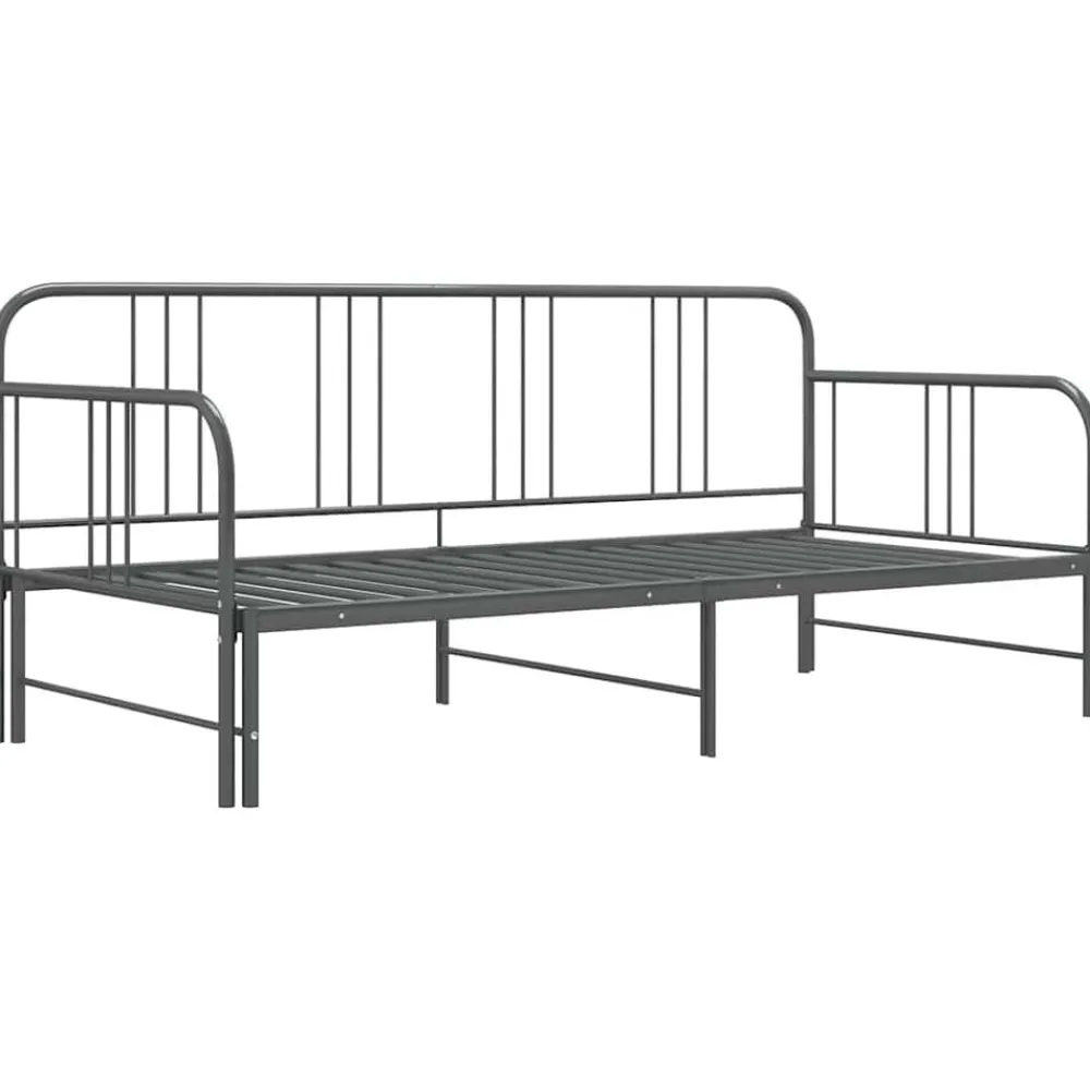 vidaXL Camas Y Accesorios-Estructura sofá cama extraíble sin colchón metal 90x200 cm