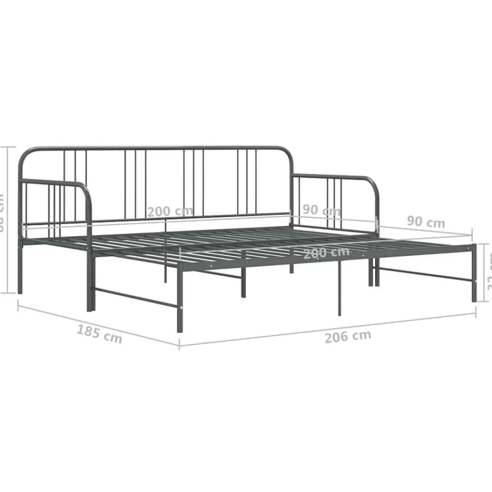 vidaXL Camas Y Accesorios-Estructura sofá cama extraíble sin colchón metal 90x200 cm