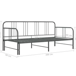 vidaXL Camas Y Accesorios-Estructura sofá cama extraíble sin colchón metal 90x200 cm
