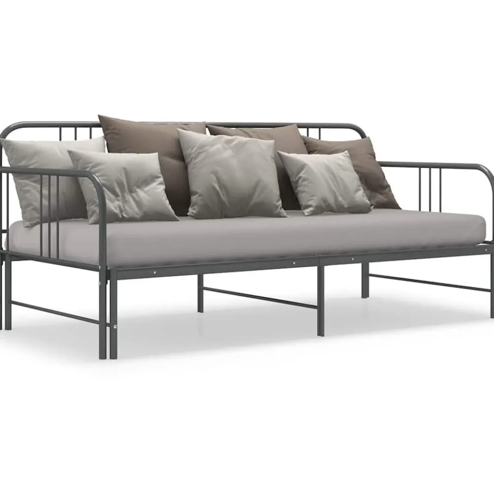 vidaXL Camas Y Accesorios-Estructura sofá cama extraíble sin colchón metal 90x200 cm